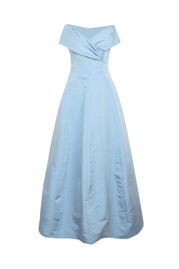 Catherine Regehr Lake Blue Off The Shoulder Margaret Gown