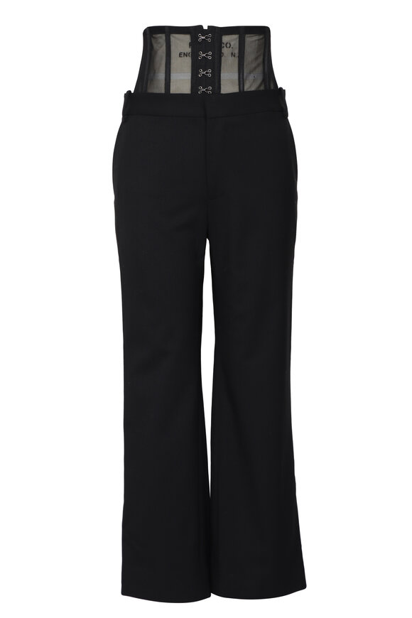 Monse Black Corset Waist Slim Pant