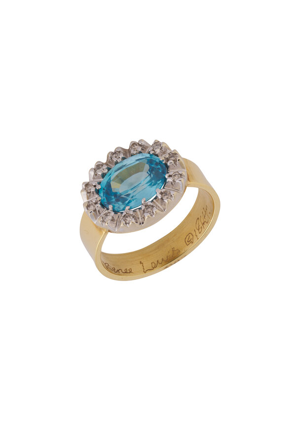 Renee Lewis Blue Zircon & Diamond Ring