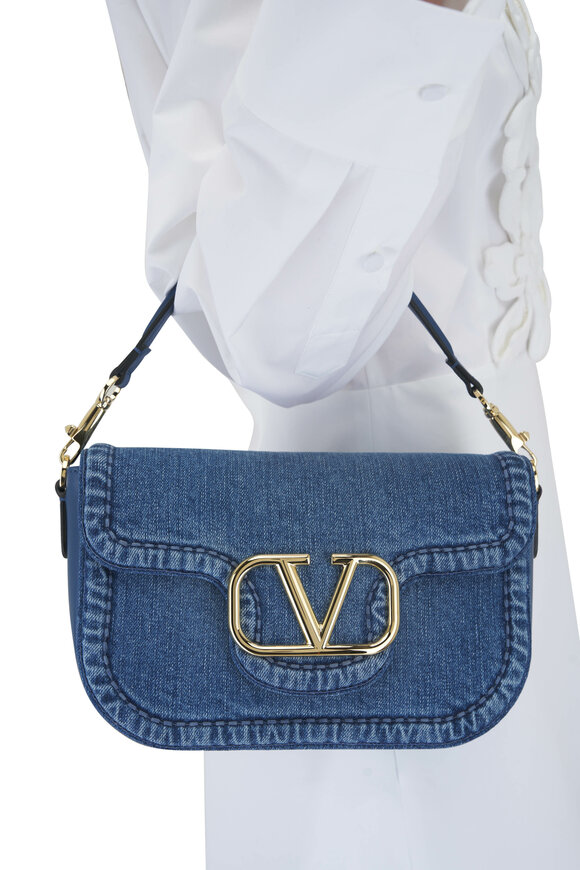 Valentino Garavani - Alltime Avio Denim VLogo Shoulder Bag 