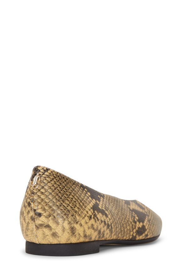 Jimmy Choo - Juelle Dijon Snake Print Leather Ballet Flat