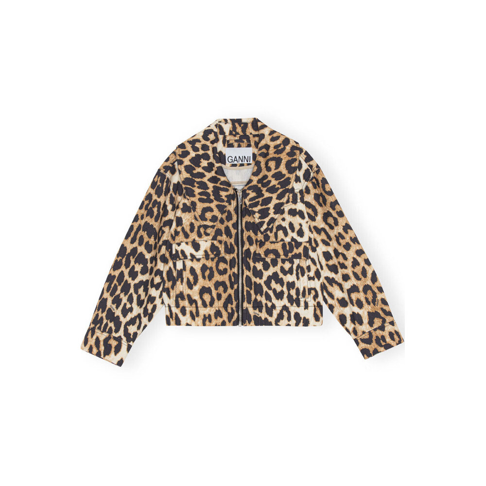 Ganni - Leopard Printed Canvas Jacket | Mitchell Stores