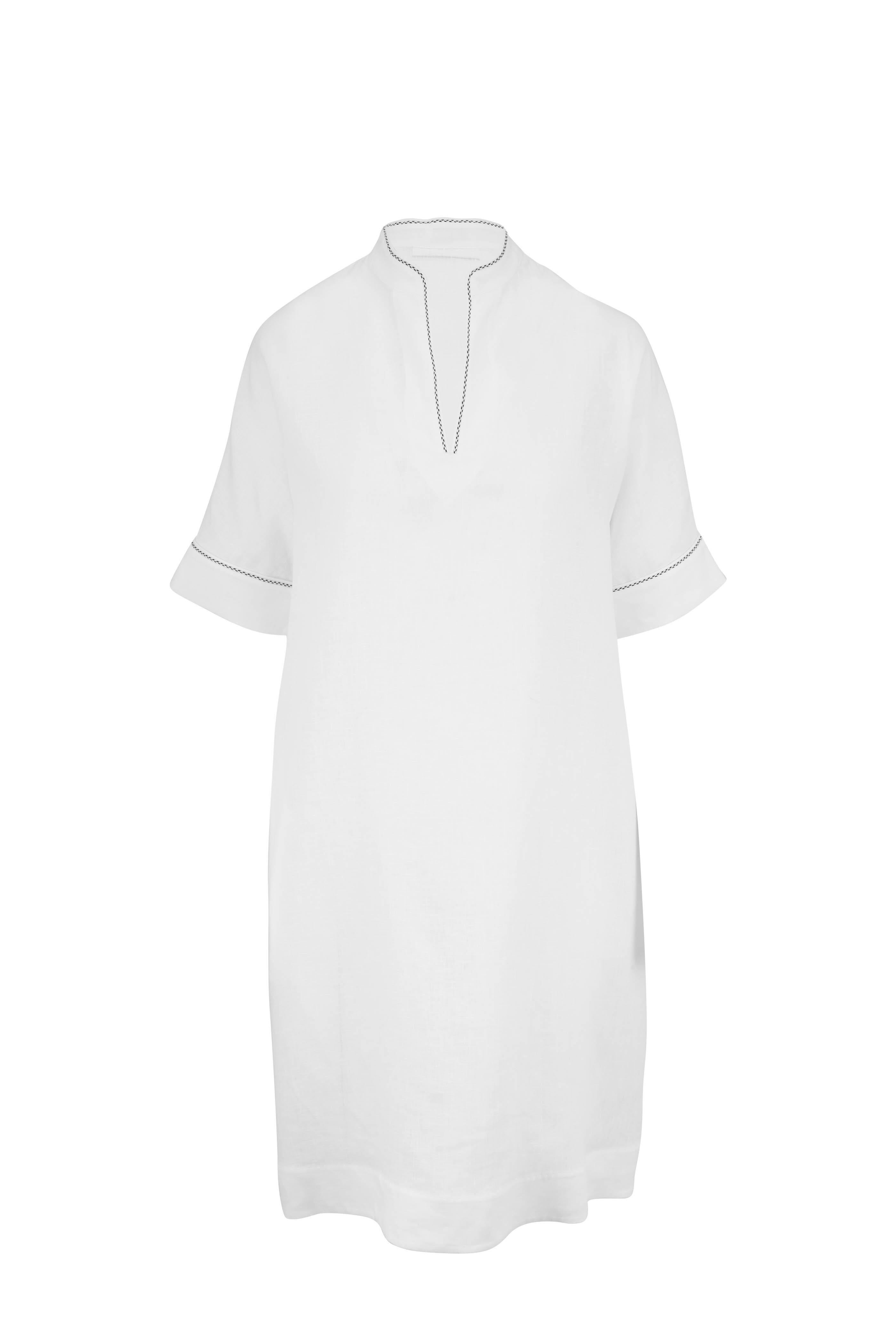 Loro Piana - Lynette White Linen Short Sleeve Dress
