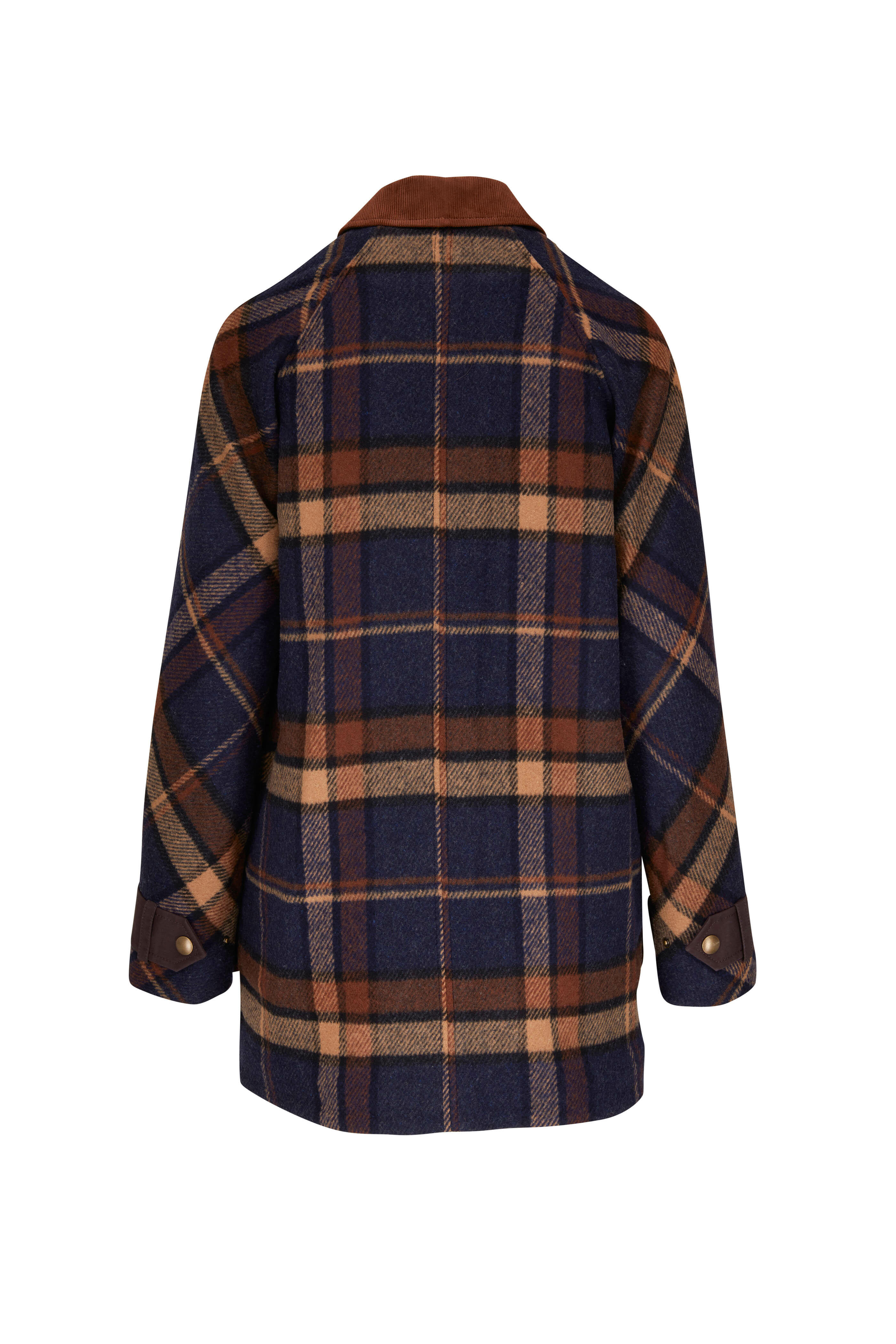 Veronica Beard - Sonam Plaid Multicolor Navy Dickey Coat