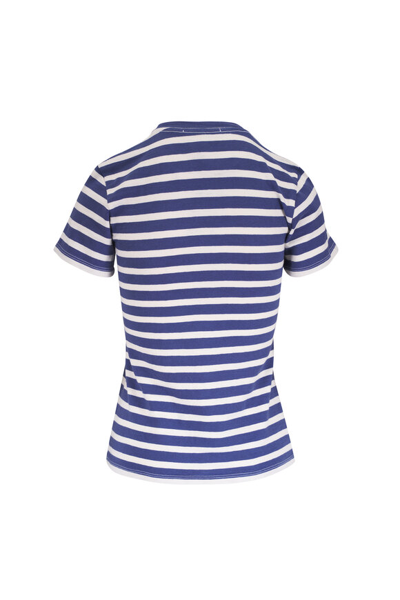 Nili Lotan Lana French Blue & Off White Stripe T-Shirt - view 2