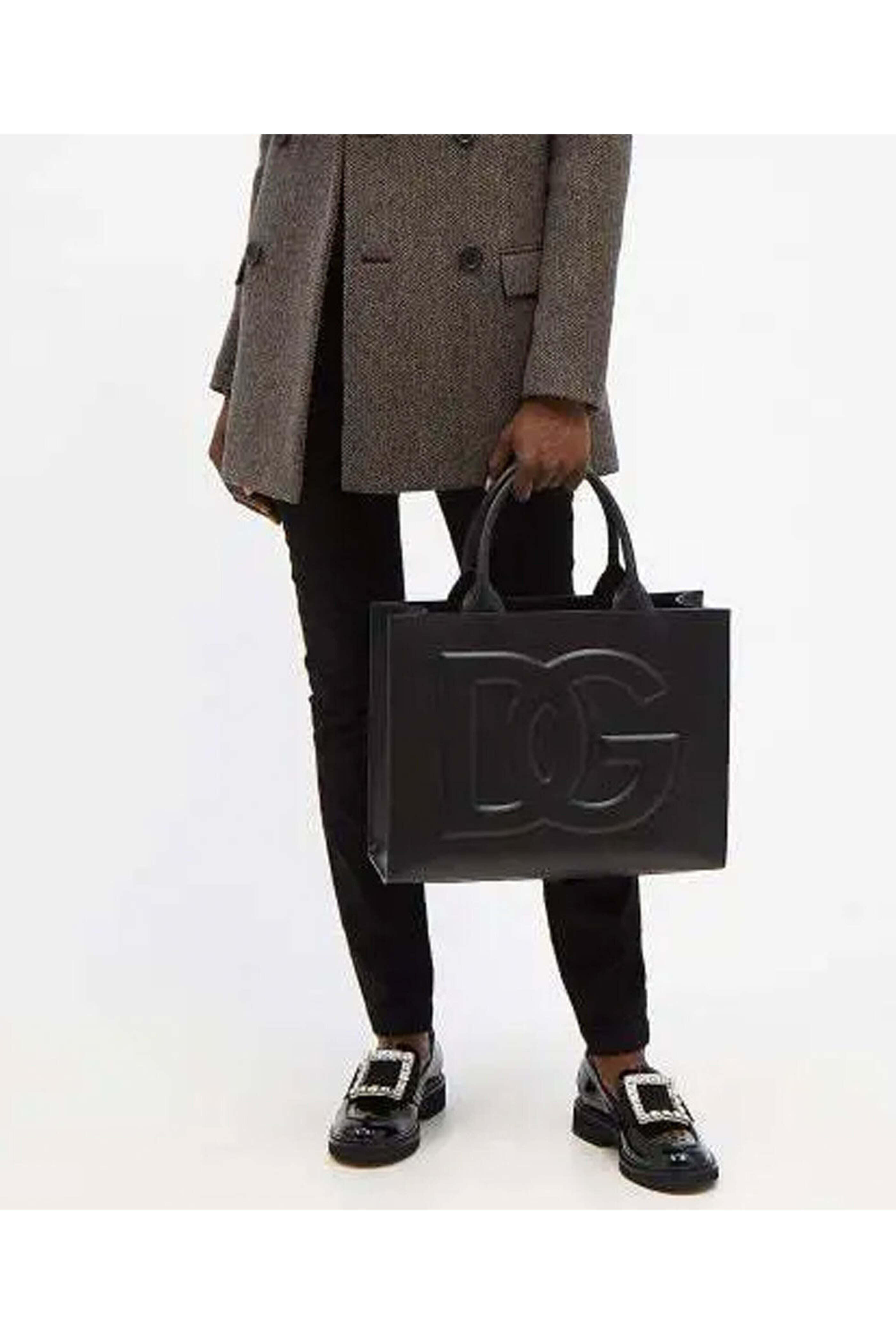 Dolce & Gabbana - Medium Beatrice DG Embossed Logo Tote in Black