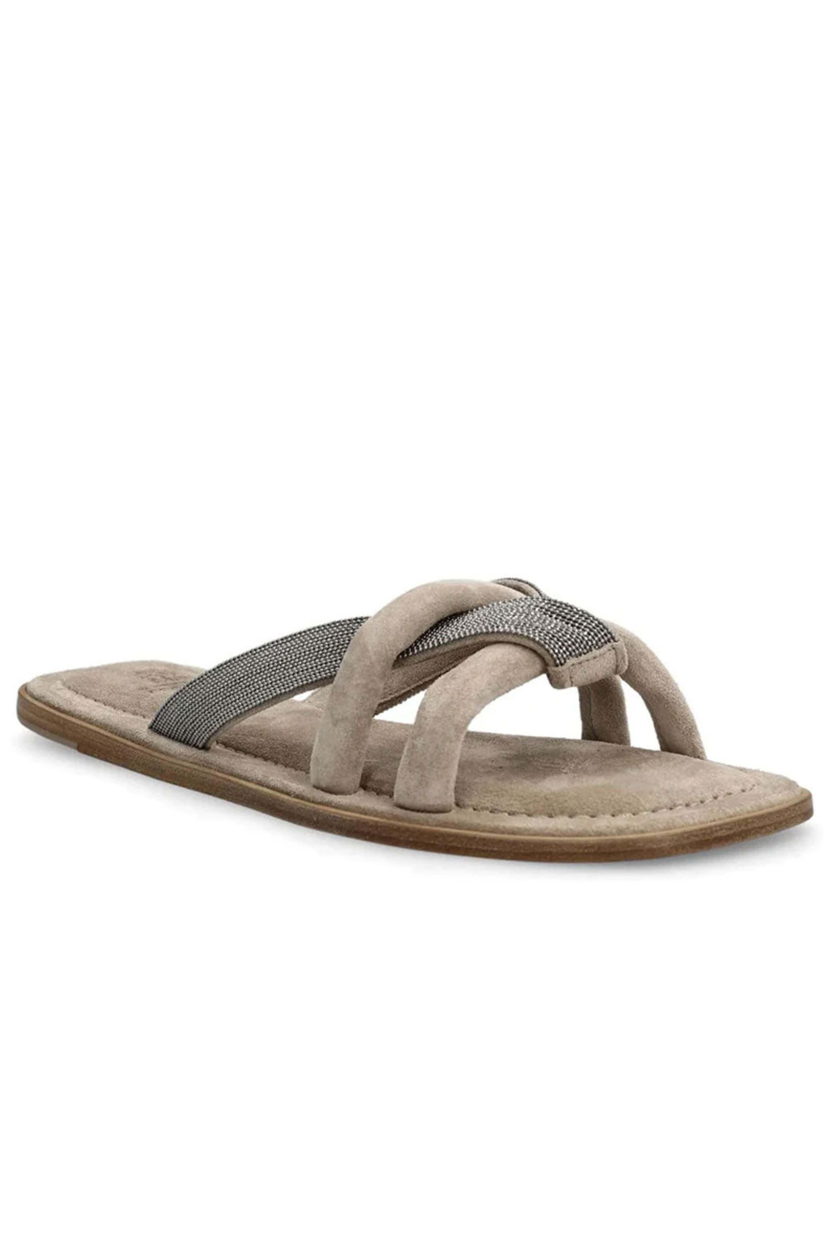 Brunello Cucinelli - Strap Embellished Sandals in Roccia