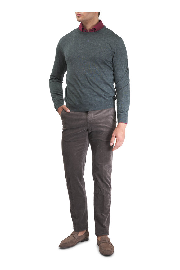 Kiton Burgundy Jersey Cotton Knit Sport Shirt - view 2