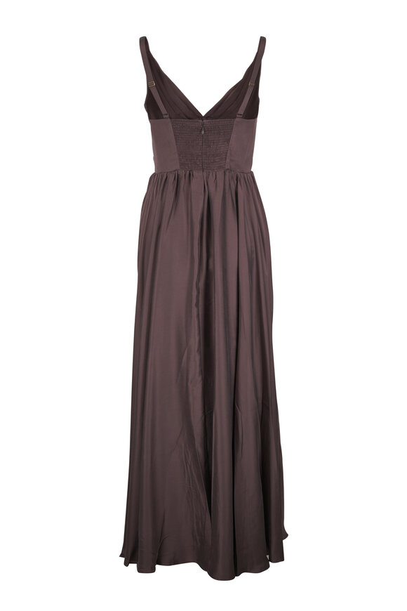 Zimmermann Bitter Chocolate Draped Maxi Dress - view 2