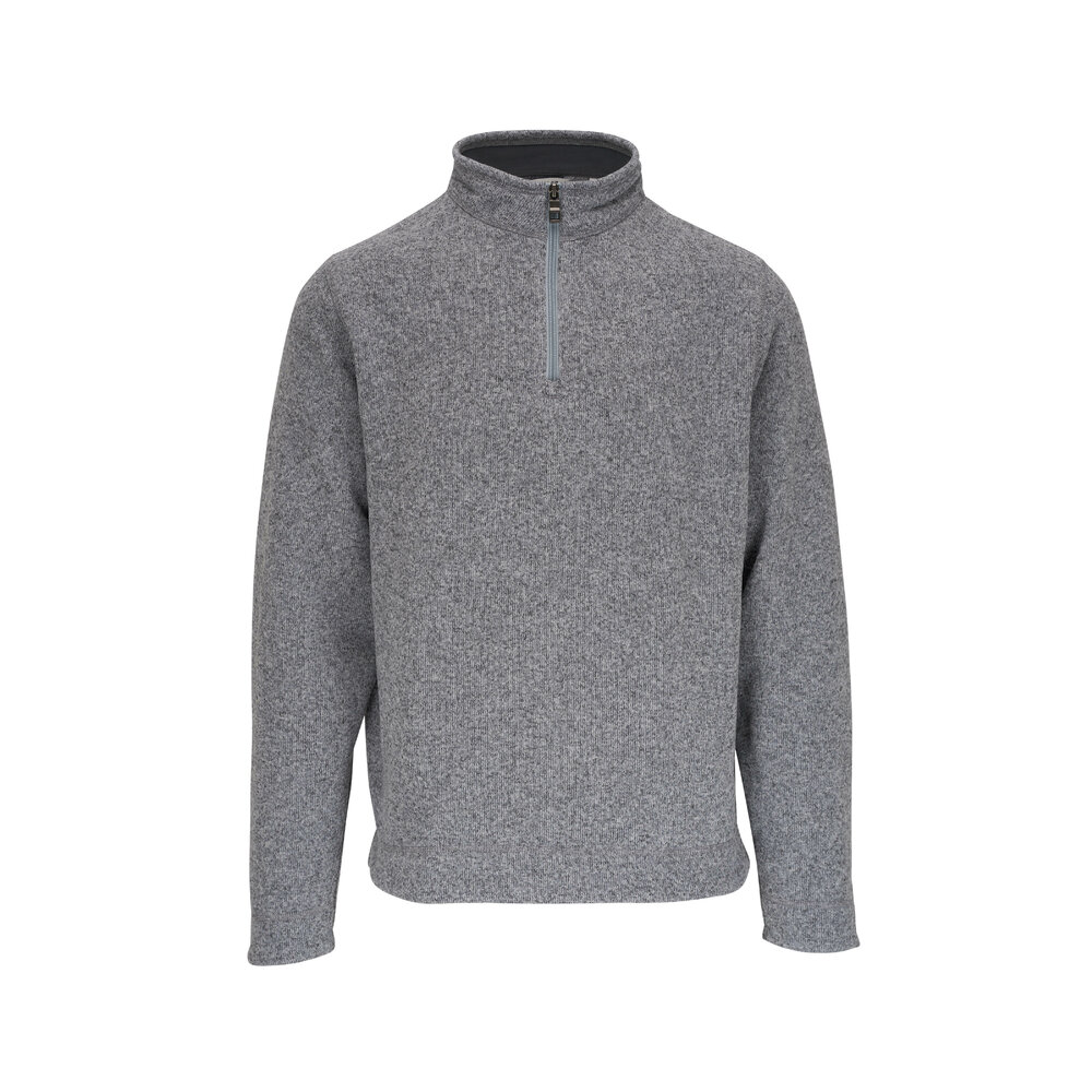 Peter Millar - Gray Fleece Quarter Zip Pullover | Mitchell Stores