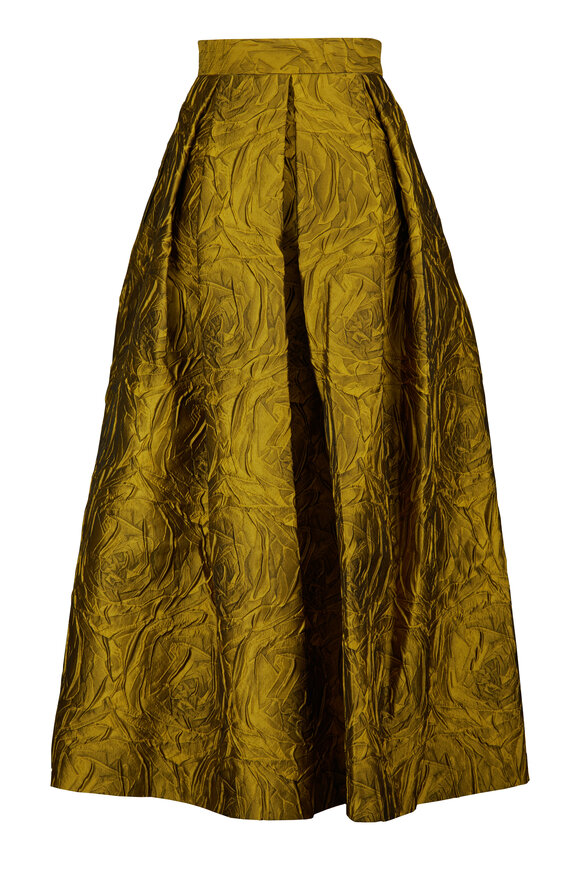 Lunatica Luna Green Floral Jacquard Midi Skirt - view 2
