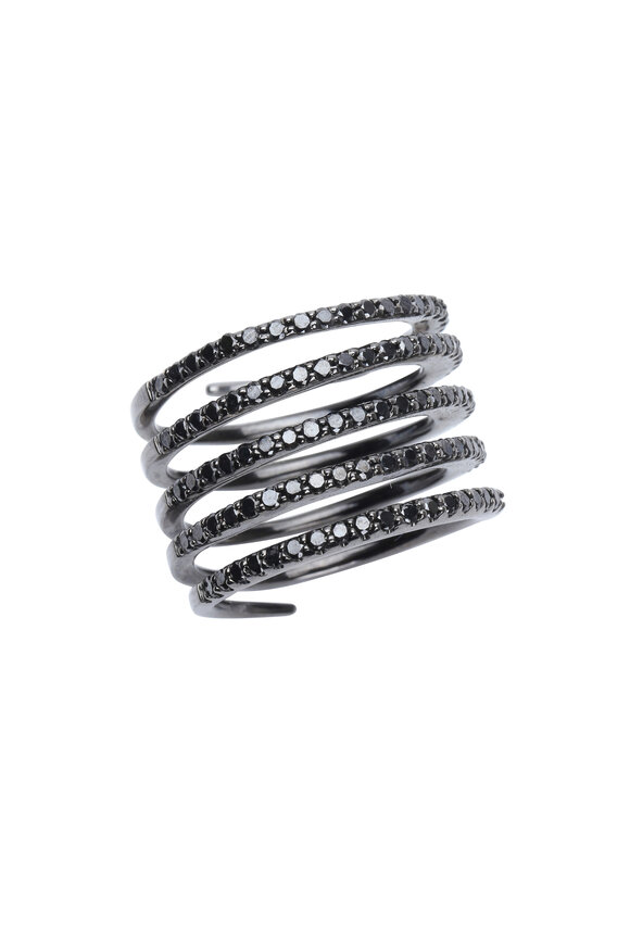 Kathleen Dughi - Black Gold Black Diamond Spring Ring