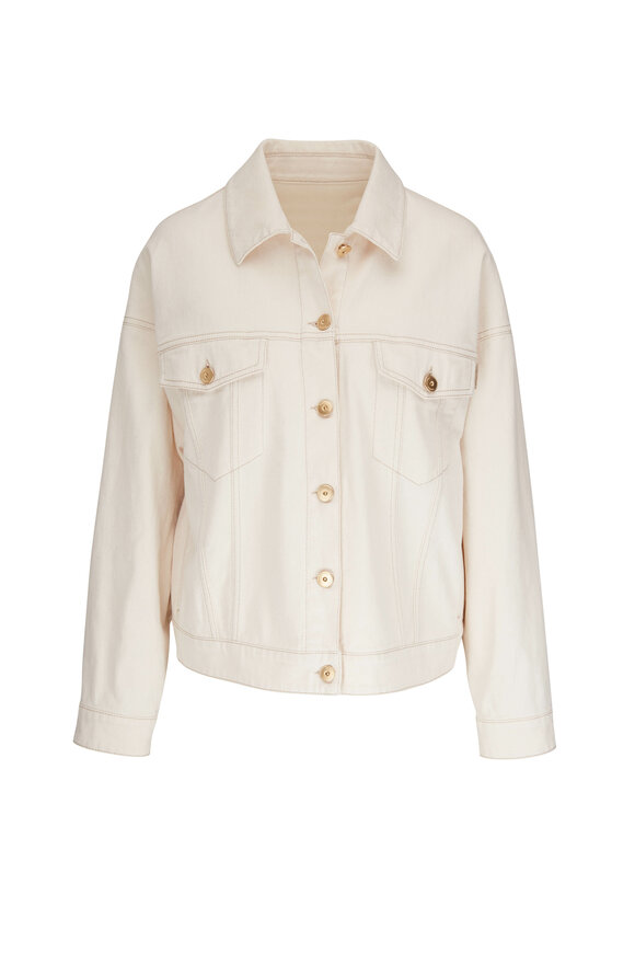 Brunello Cucinelli - White Garment Dyed Denim Jacket