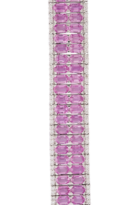 Lowy & Co Pink Sapphire & Diamond Bracelet - view 2