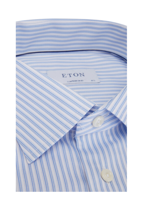 Eton - Blue Stripe Signature Twill Dress Shirt