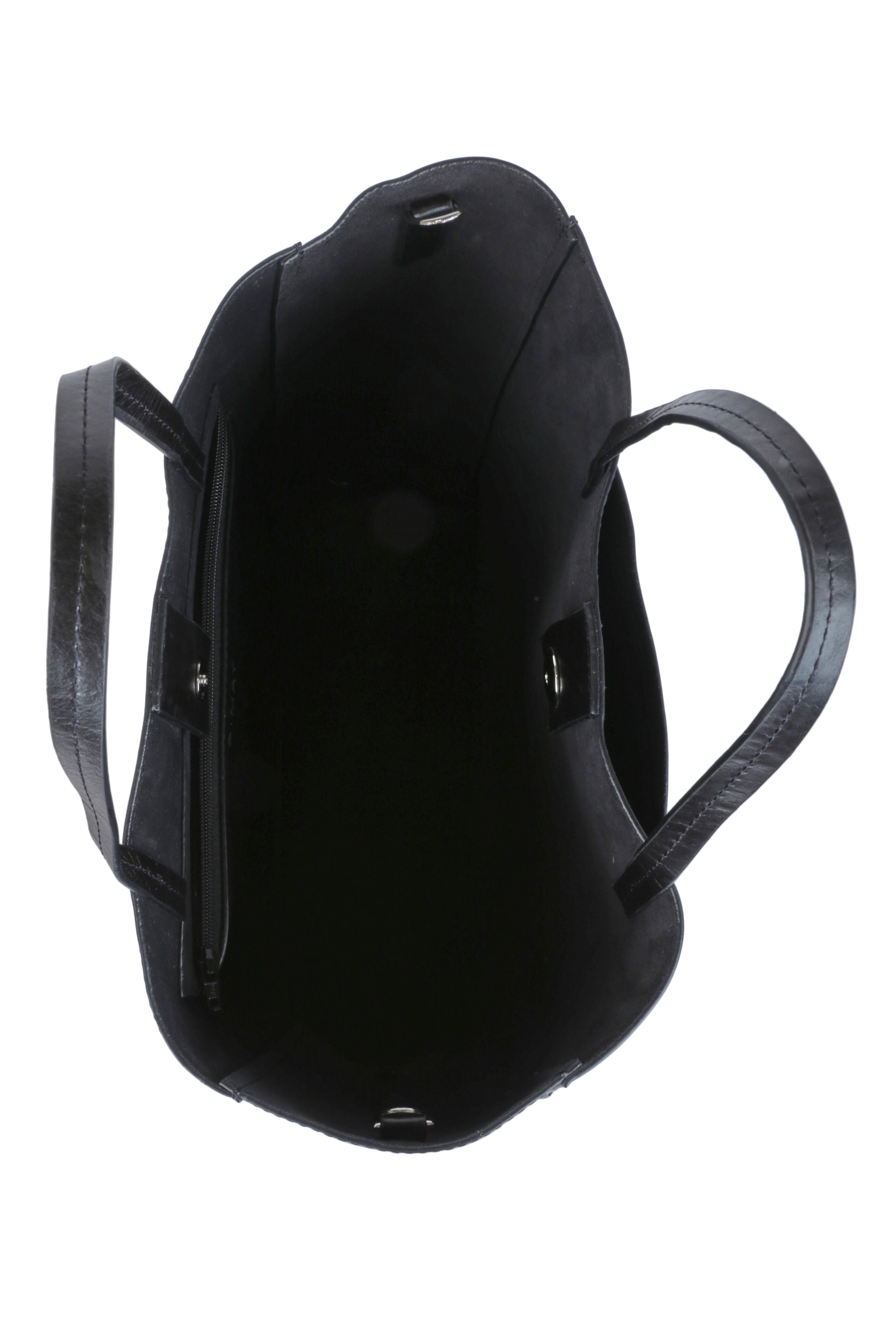 B May Bags - Black Leather Tote Bag