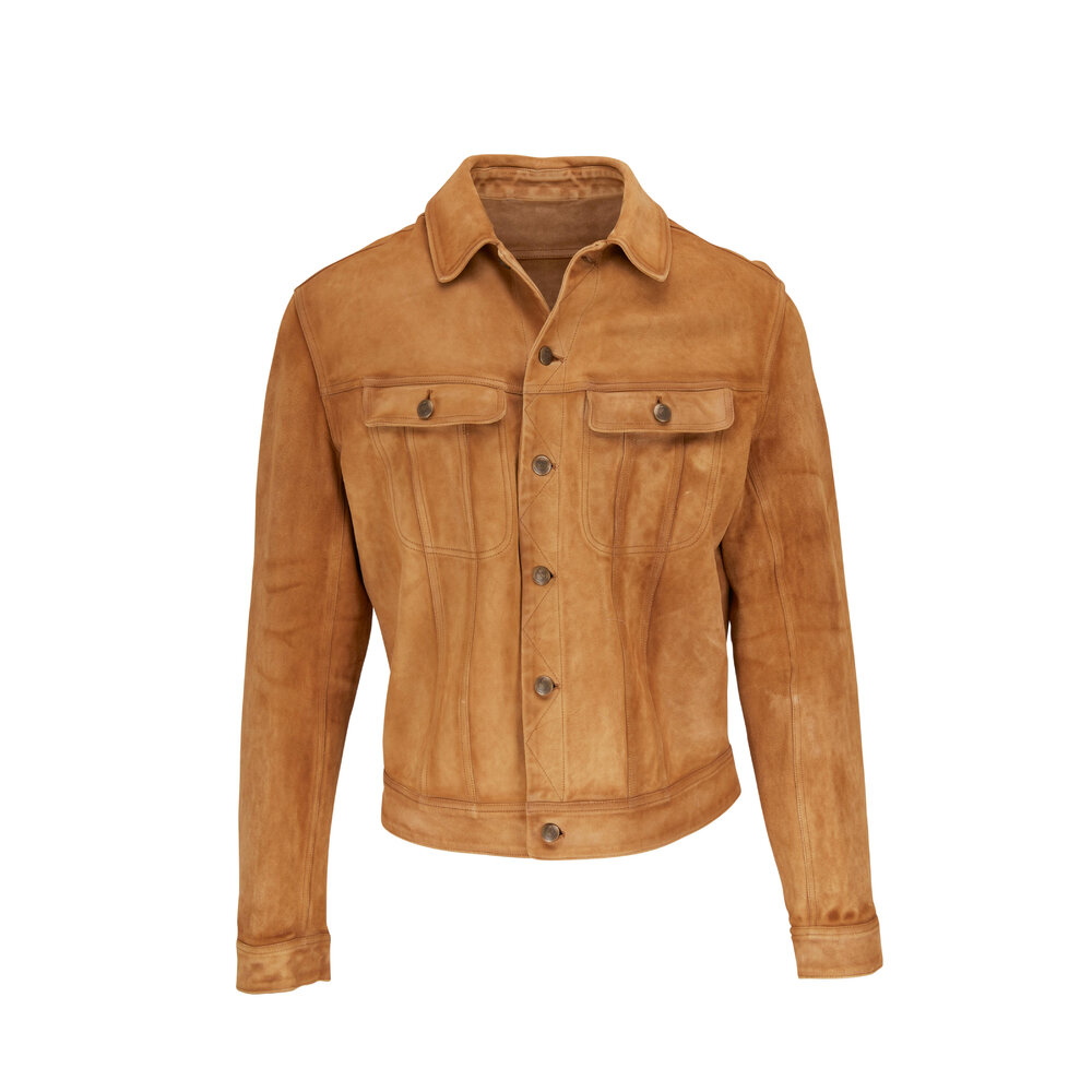 Ralph Lauren Purple Label - Clifton Tan Suede Trucker Jacket