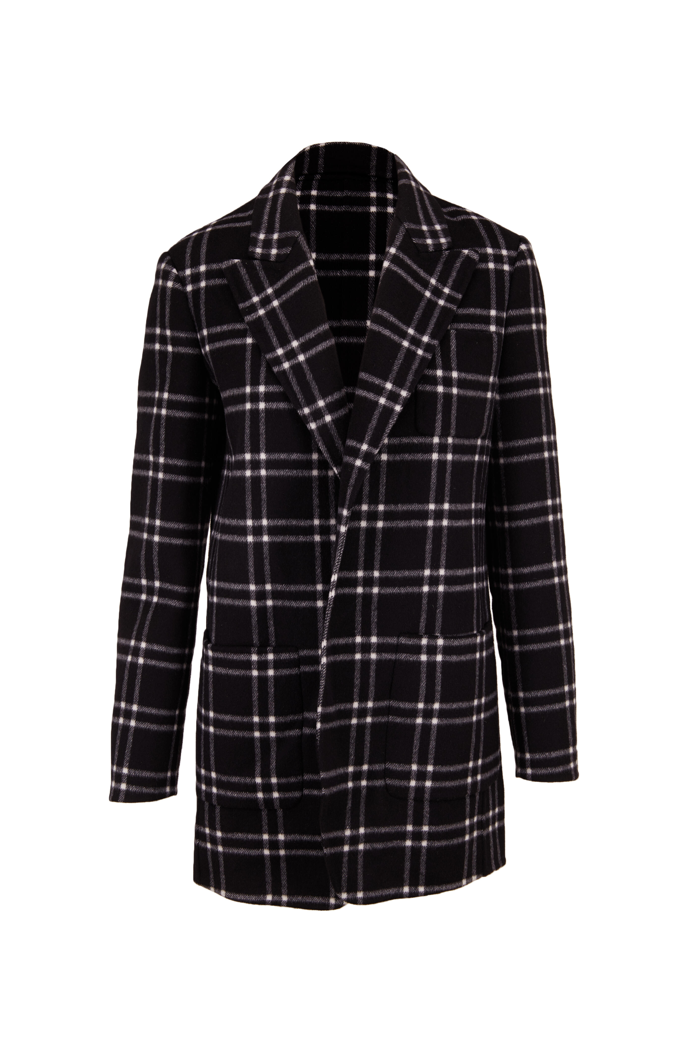 Michael Kors Collection - Ivory & Black Double-Faced Wool Boyfriend Blazer