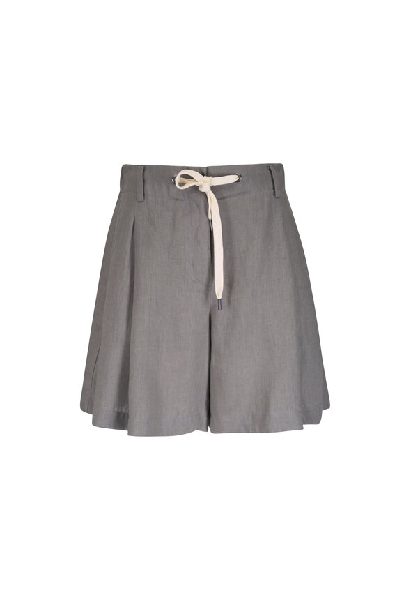 Brunello Cucinelli Grey Linen Drawstring Short