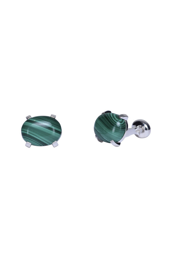 TATEOSSIAN　カフス　No.1141 Halo Rectangular Cufflinks in Rhodium Plated with Clear