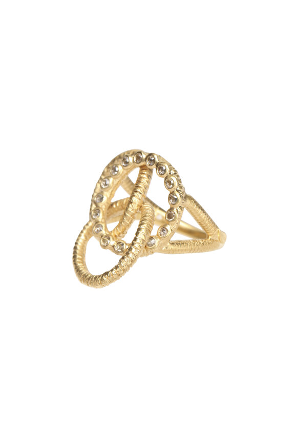 Coomi Gold Diamond Wrapped Ring - view 2