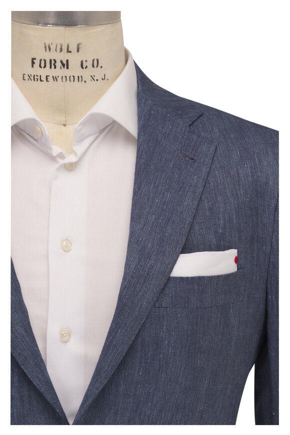 Kiton - Denim Blue Linen, Cashmere & Silk Suit 