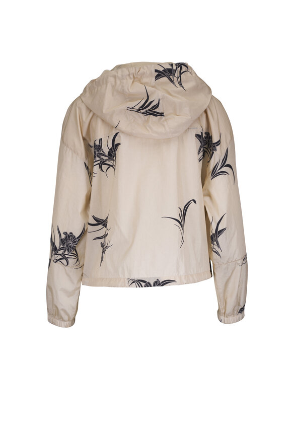 Moncler - Sauvan Beige & Black Floral Short Parka