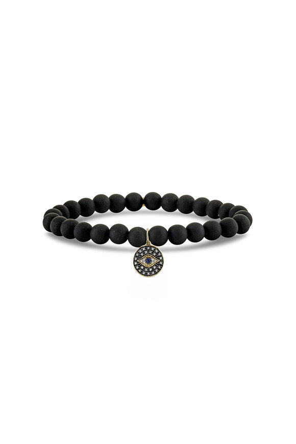 Sydney Evan 14k Yellow Gold Small Eye Disc Beaded Bracelet - view 1
