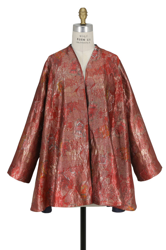 The Row - Opera Jewel Pink Silk Brocade Coat  