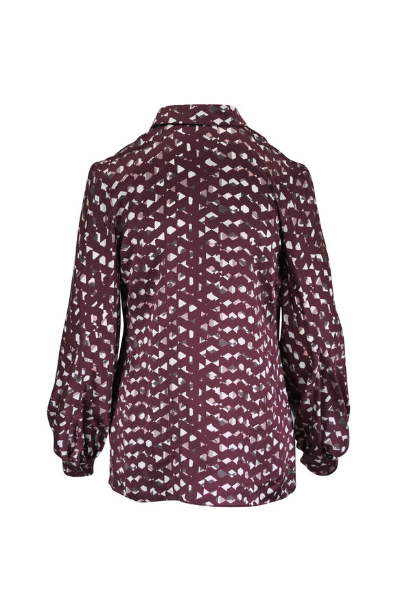 Kiton Bordeaux Silk Blouse - view 4