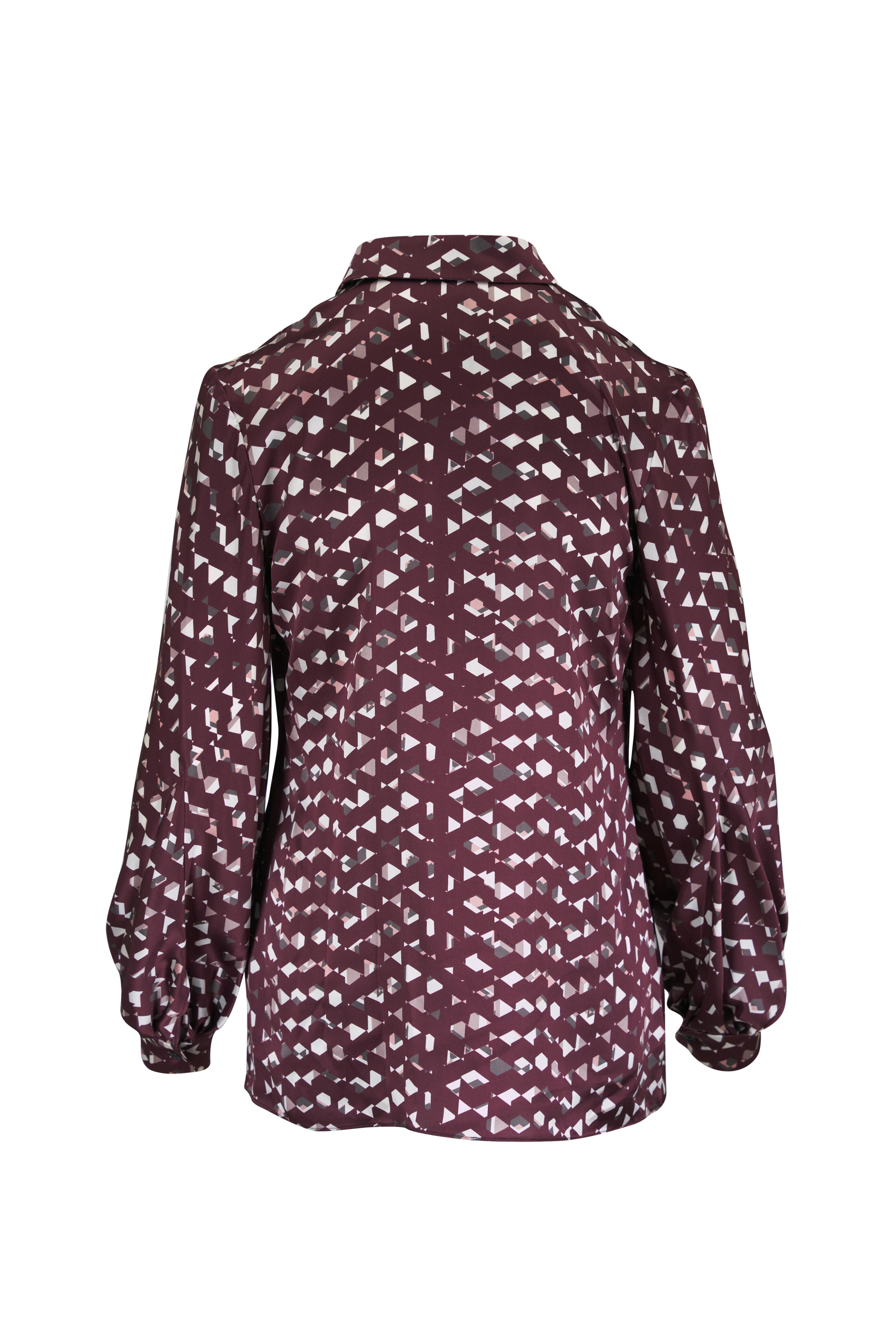Kiton - Bordeaux Silk Blouse - view 4