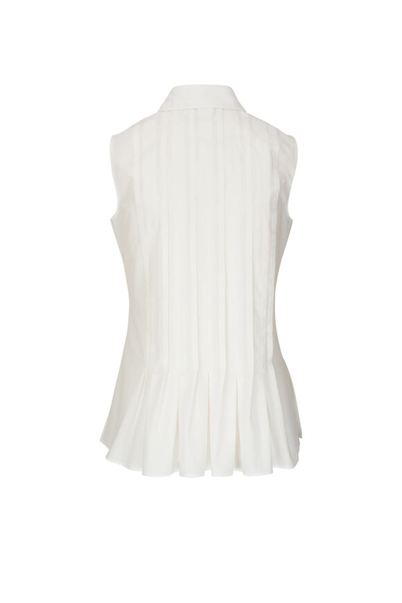 Akris Punto - Cream Poplin Pleated Top