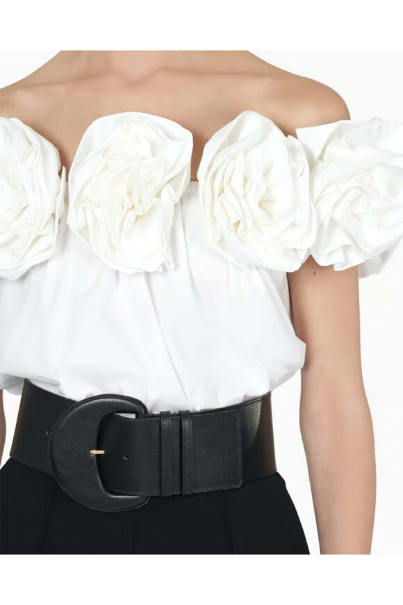 Carolina Herrera White Off The Shoulder Floral Blouse - view 4