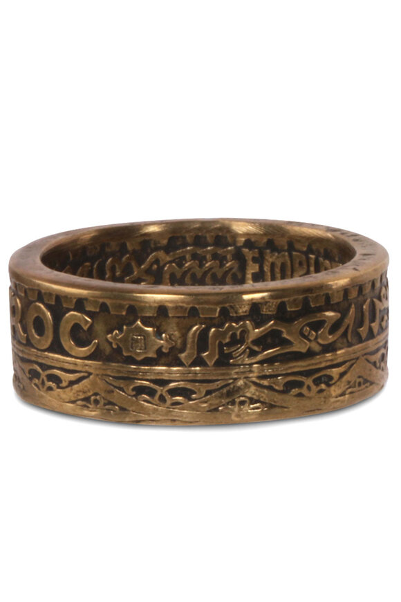 Spivey Yellow Gold Moroccan Coin Ring - view 2
