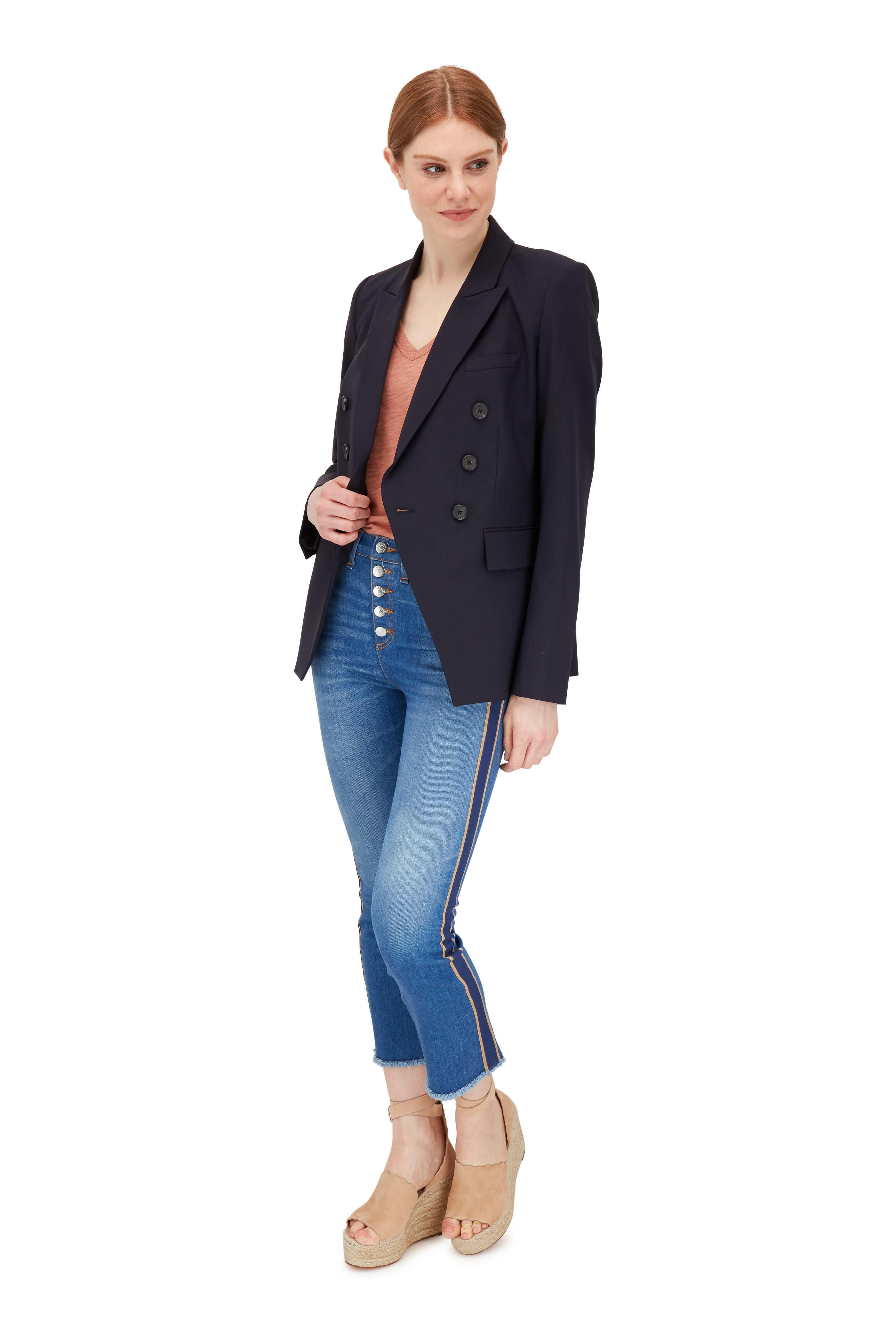 Veronica Beard - Carolyn Jagger Tux Striped Baby Boot Jean