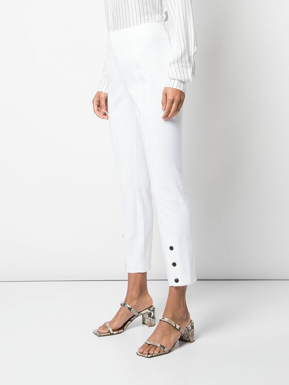 Rag & Bone - Simone White Stretch Cotton Ankle-Snap Pant