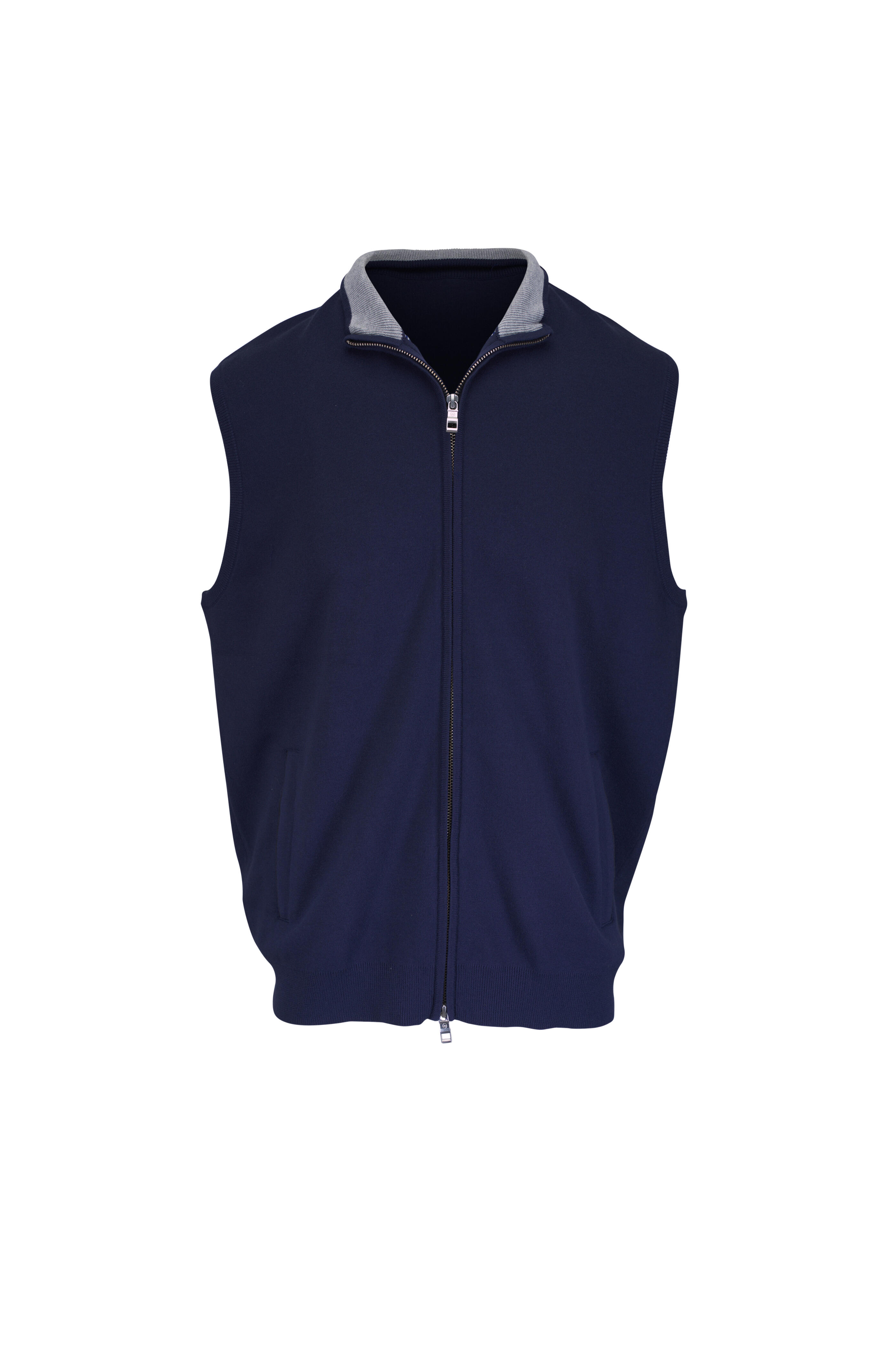 Peter Millar - Navy Blue Coolspun Full Zip Sweater Vest