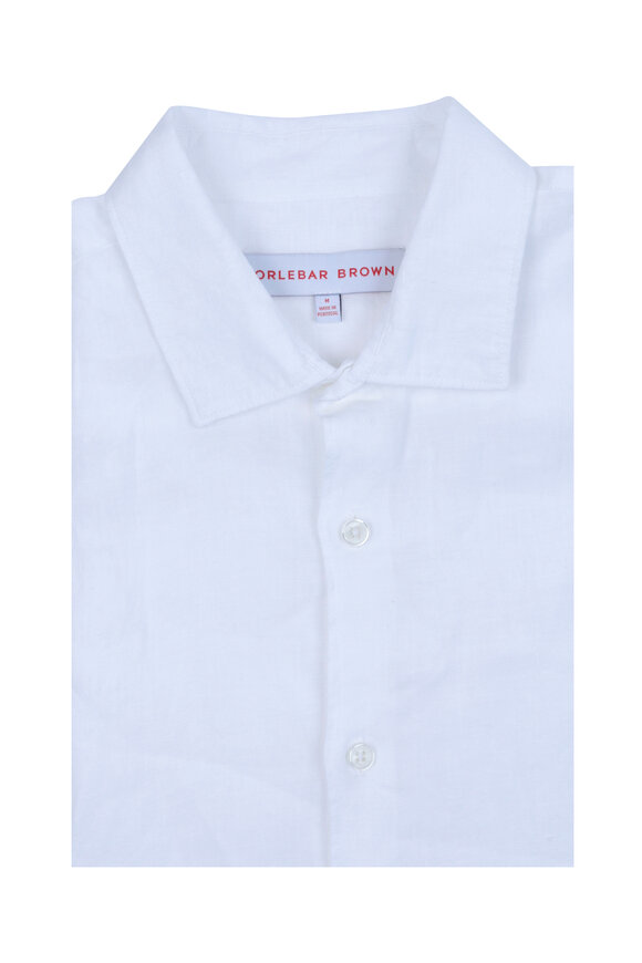 Orlebar Brown Giles White Linen Sport Shirt 