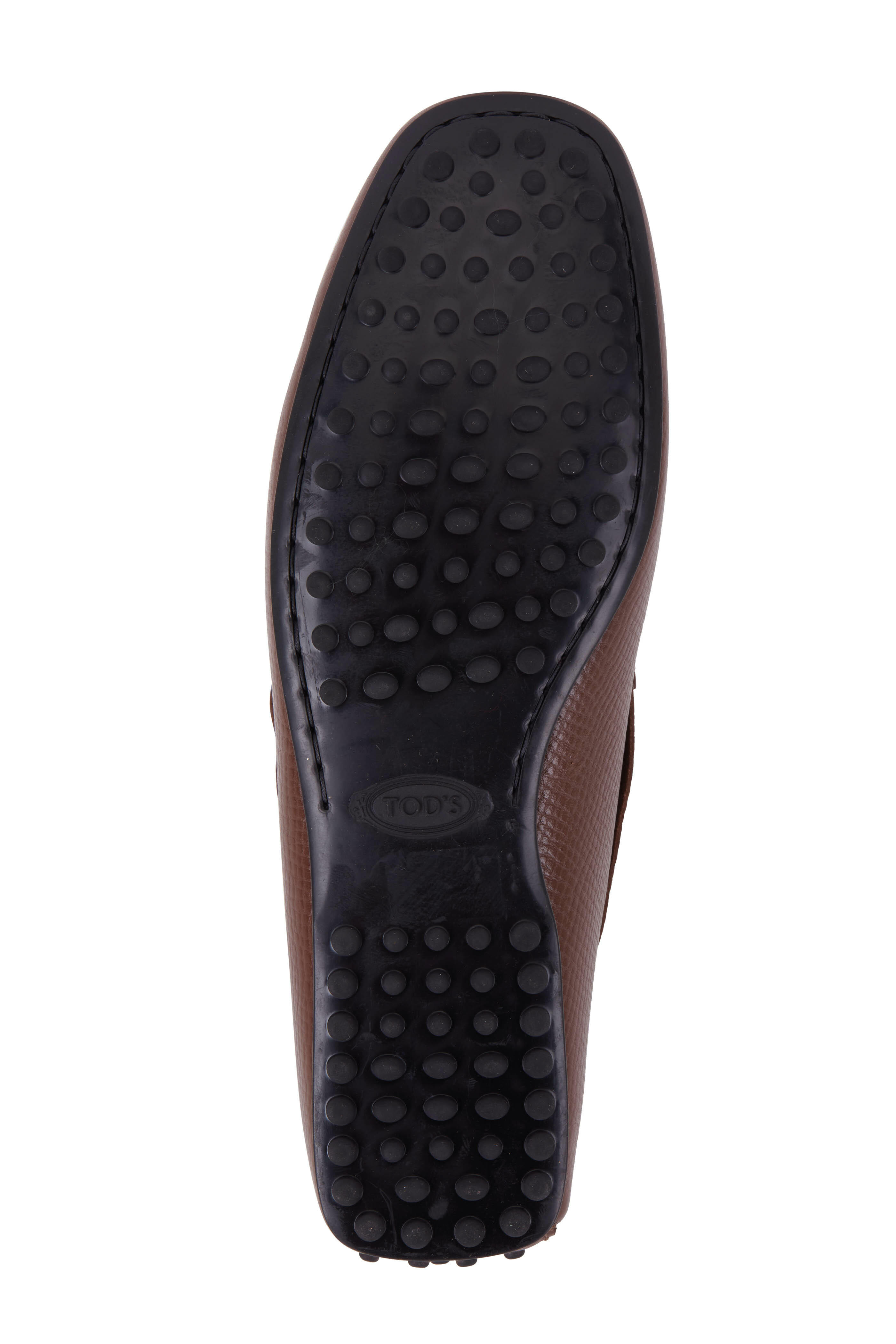 Tod's - City Gommini Brown Textured Leather Penny Loafer