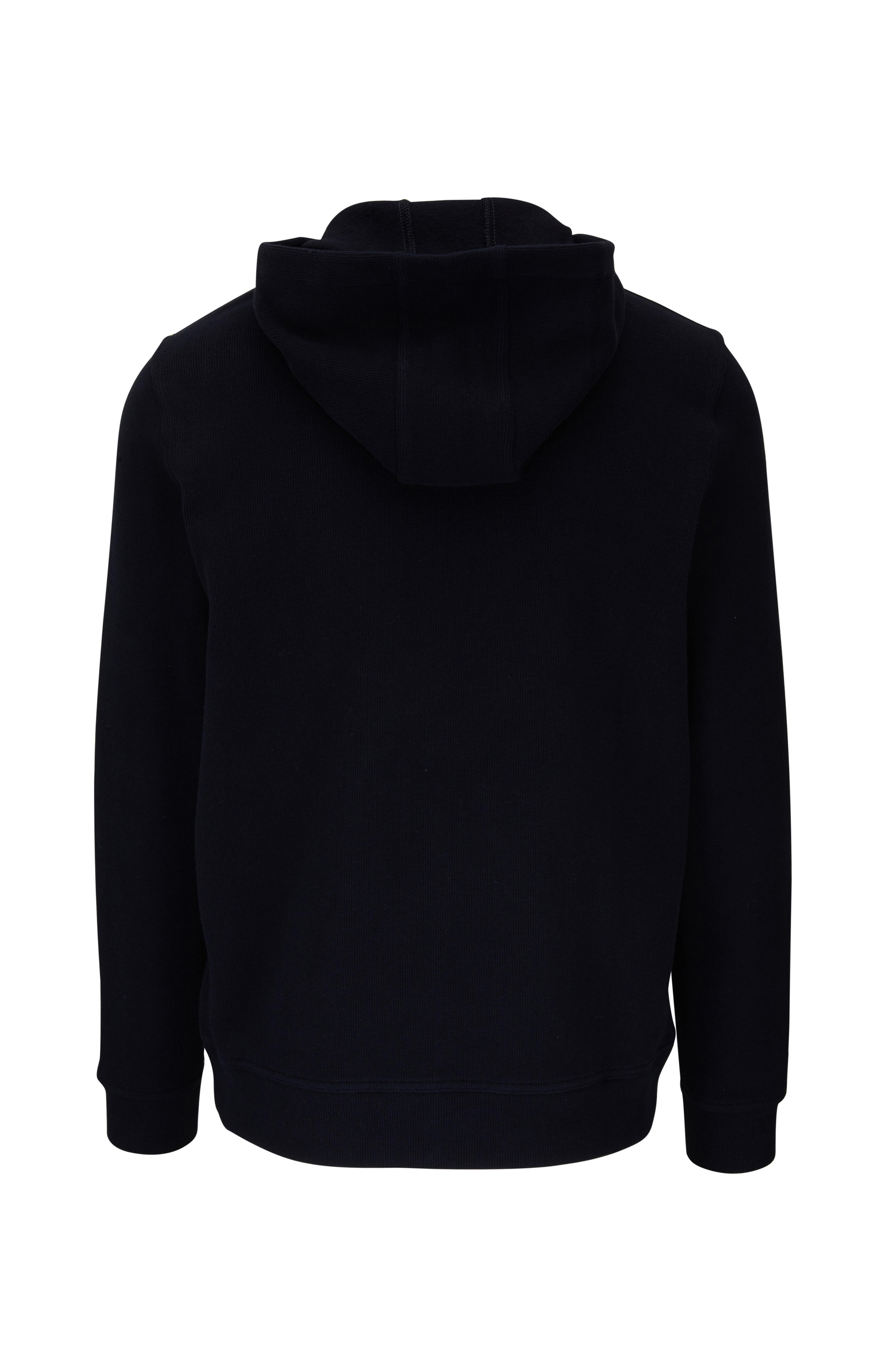 Loro Piana - Navy Fleece Front Zip Hoodie | Mitchell Stores