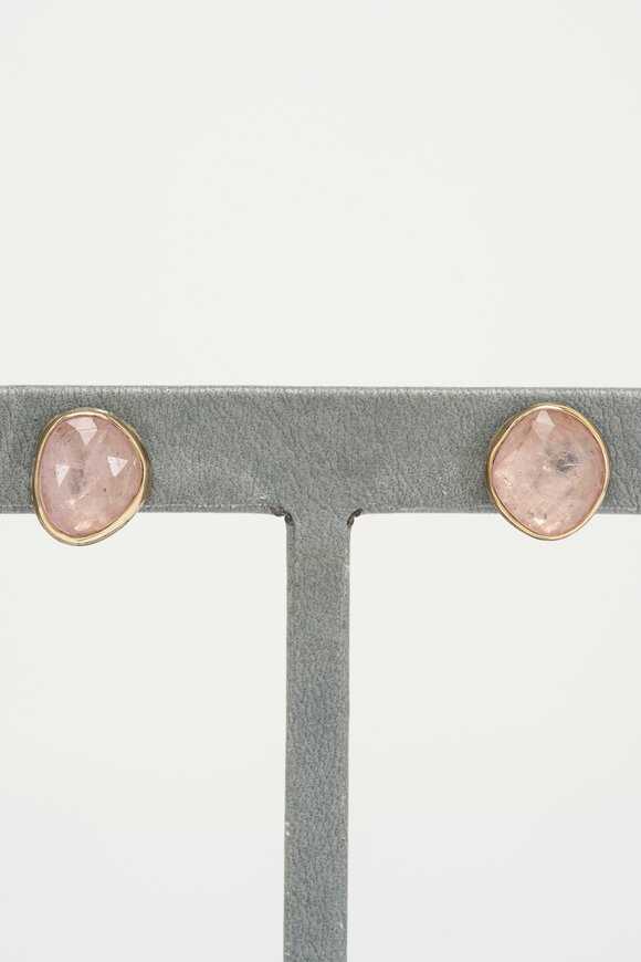 Tina Negri Pink Morganite Stud Earrings - view 1