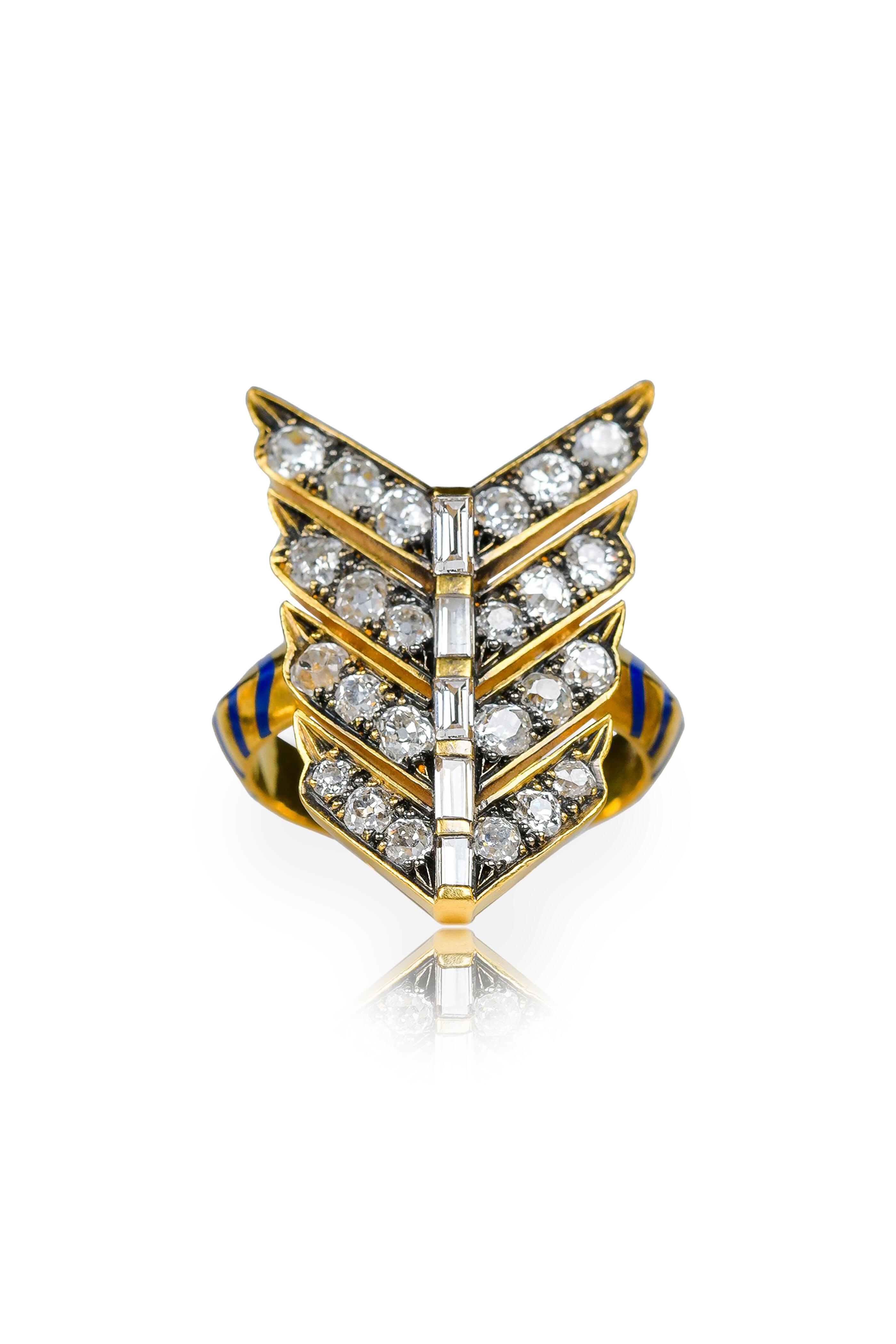 Circa 1700 - 18k Yellow Gold Diamond Victory Ring