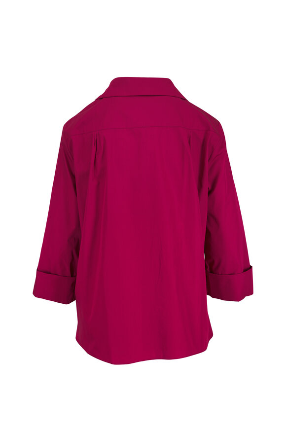 TWP Deep V Relaxed Karanda Red Button Up Blouse - view 2
