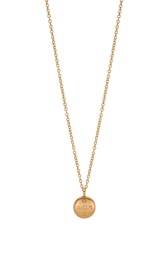 Caroline Ellen - 20K Yellow Gold Reversible Engraved Pendant 