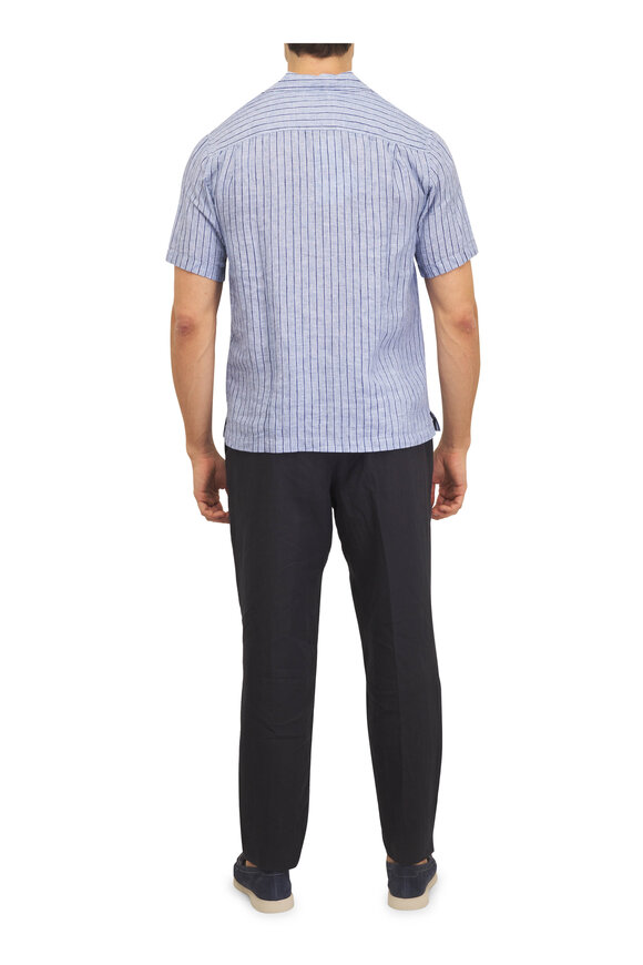 Orlebar Brown Alex Navy Blue Linen Pant - view 3