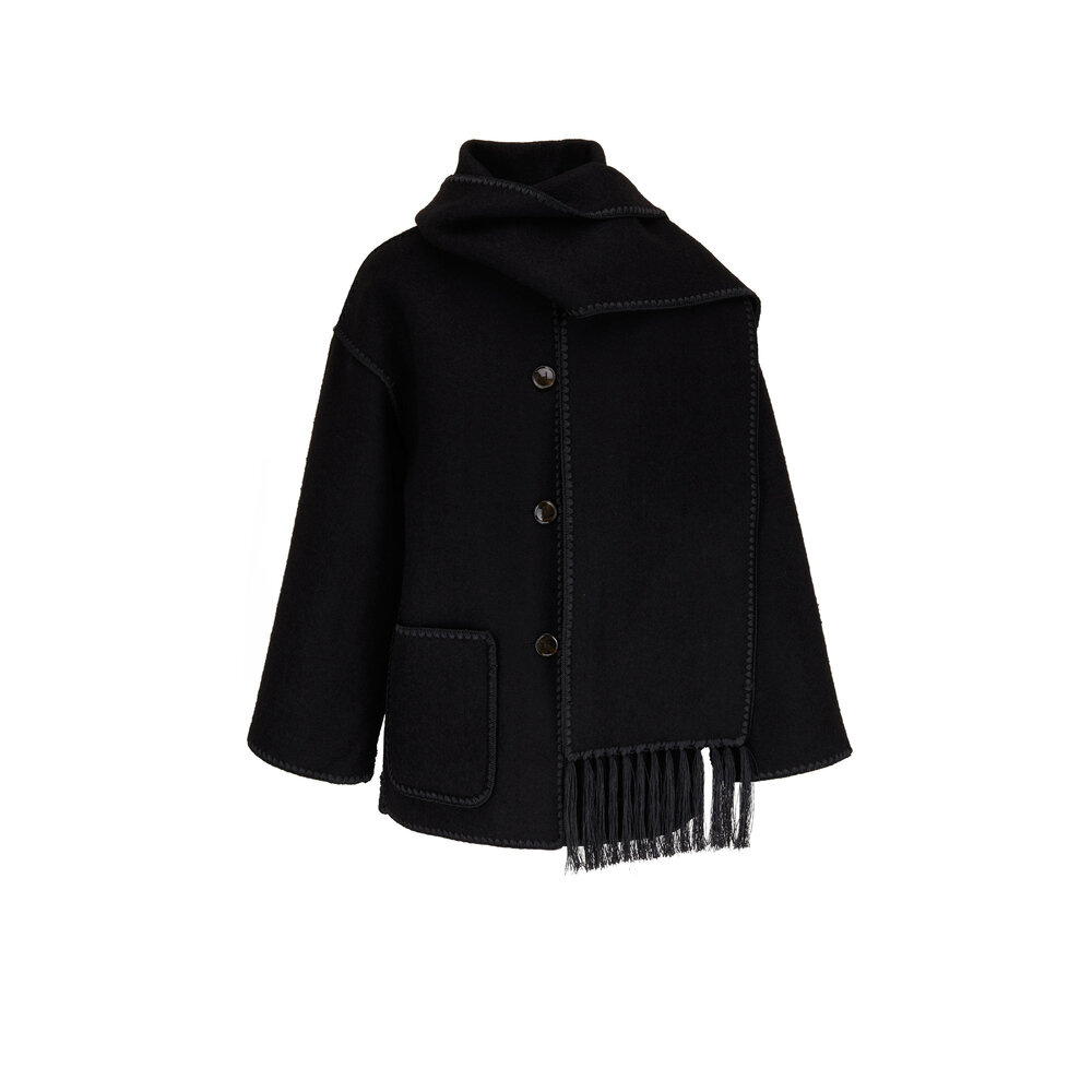 【m._shop様】BACCA&TOTEME Totême - Black Embroidered Scarf Jacket | Mitchell Stores
