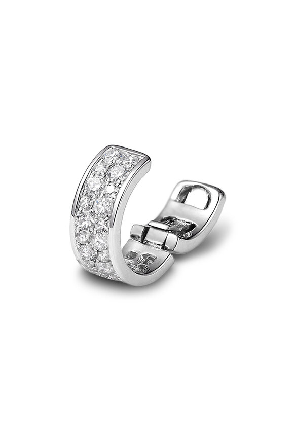 Nam Cho 18k White Gold Diamond Double Row Clip-On Ear Cuff - view 2