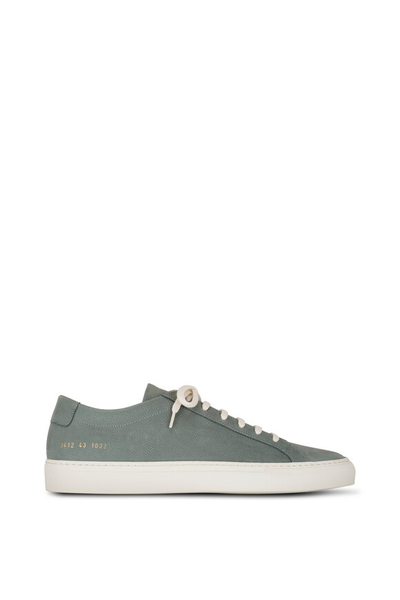 Common Projects - Contast Achilles Sage Leather Low Top Sneaker  