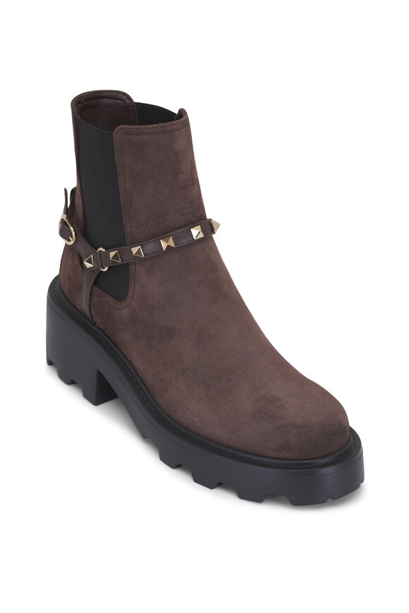 Christian Louboutin - Out Lina Black Spike Lug Sole Boot