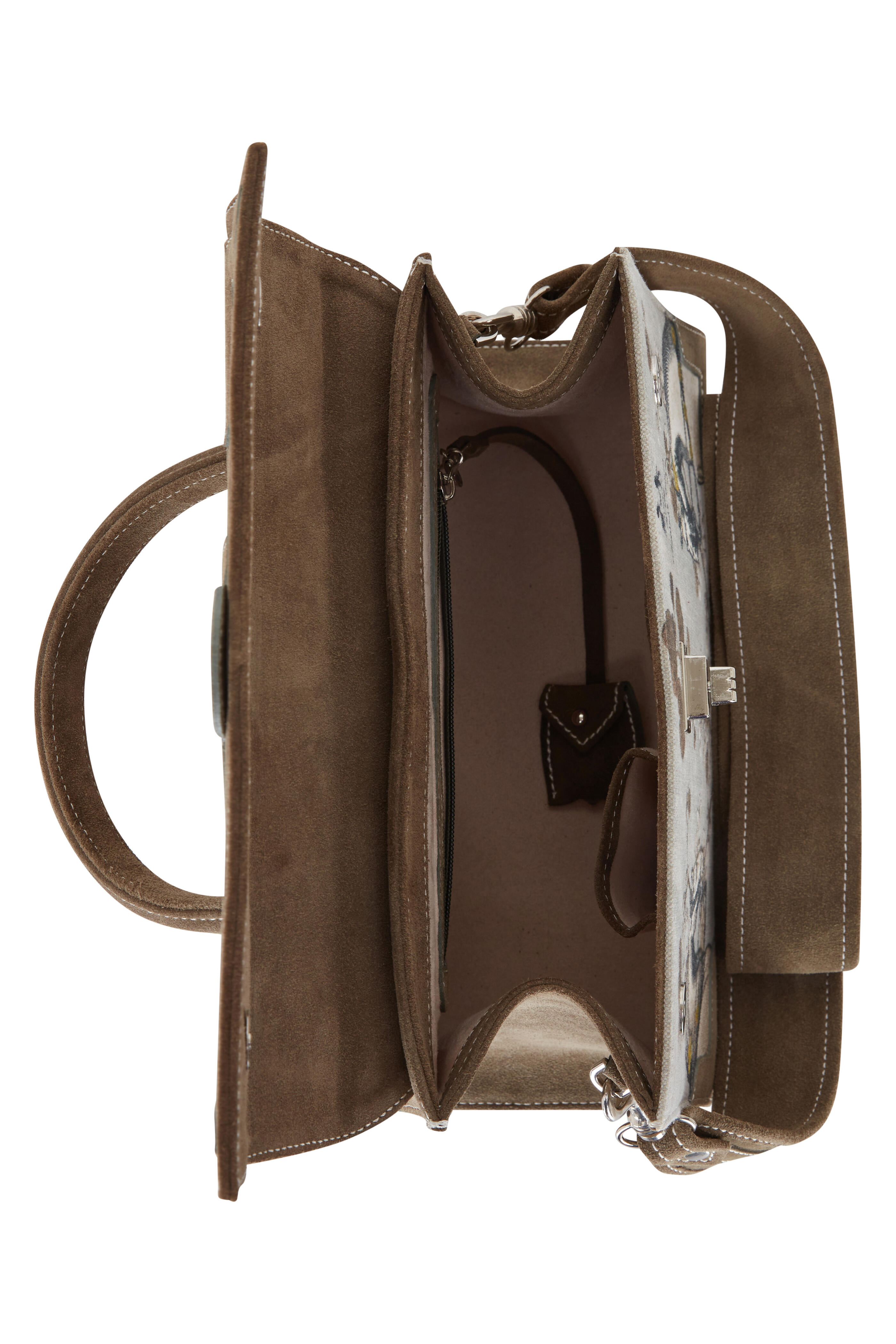 Marquise Paris - Lumière Khaki Suede Equestrian Shoulder Bag